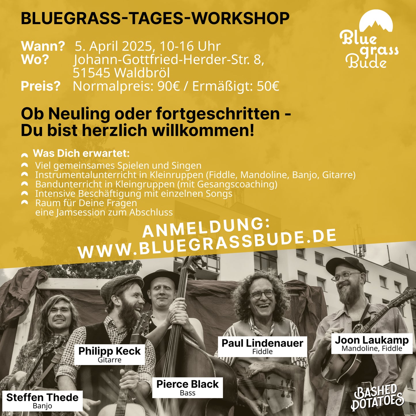 Bluegrass-Workshop am 5. April 2025 in Waldbröl