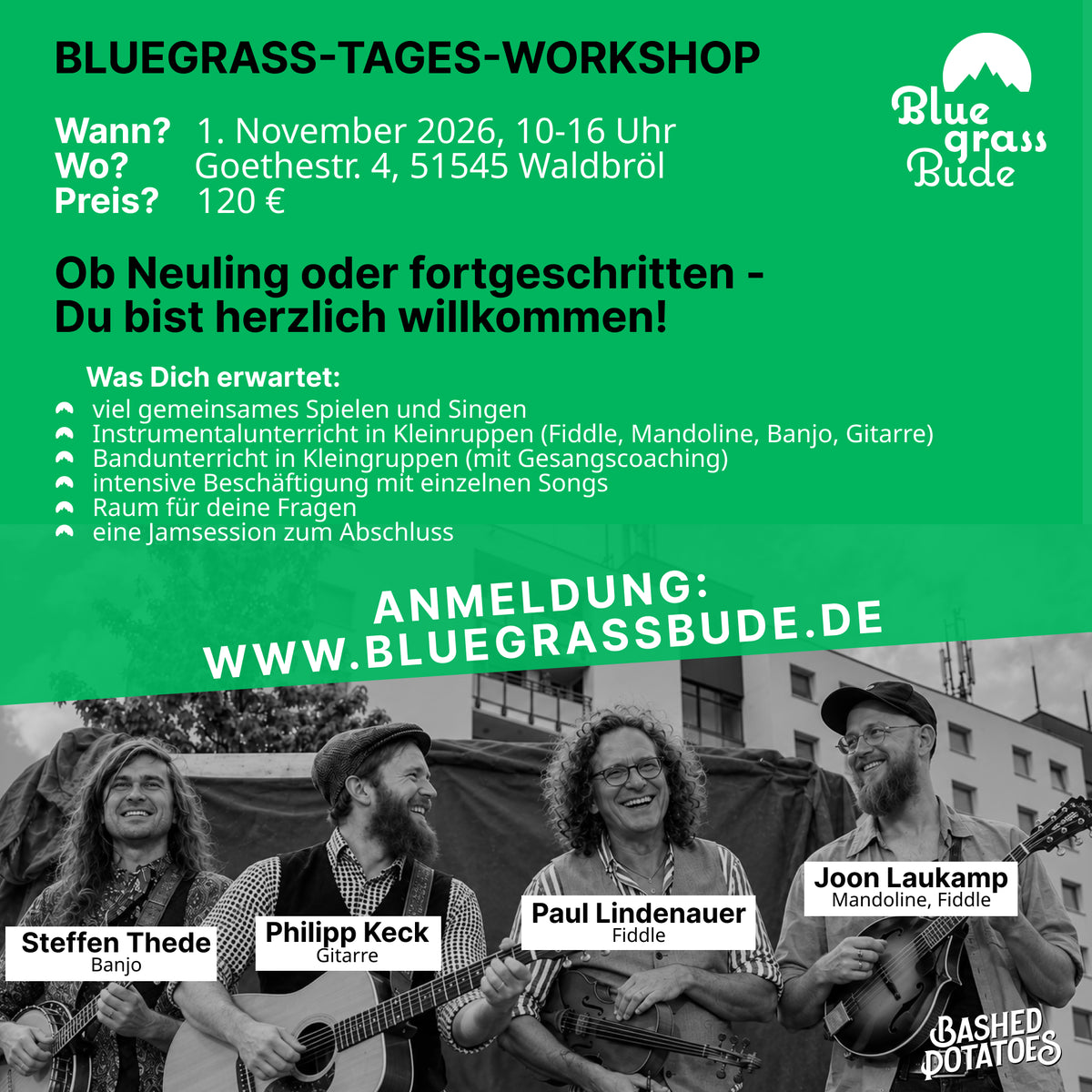 Bluegrass-Workshop am 1. November 2026 in Waldbröl